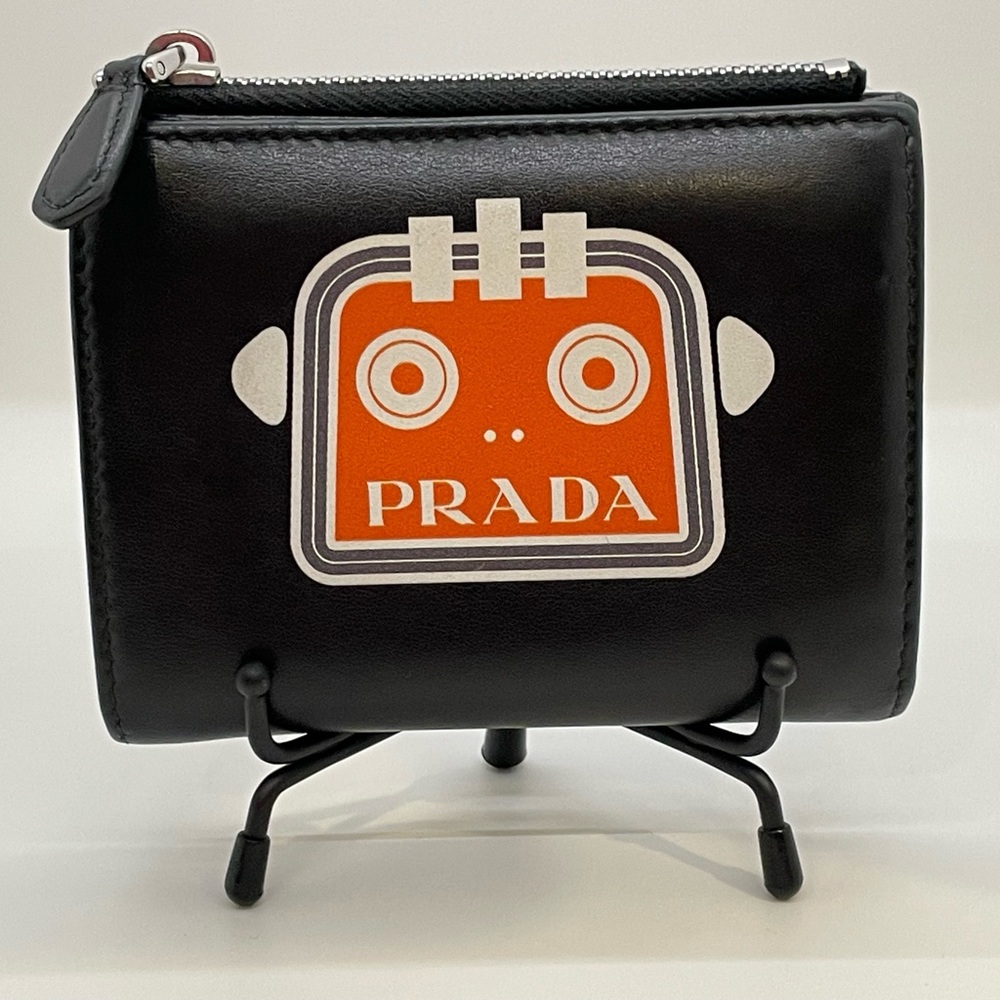 Prada Robot Bifold Leather Wallet